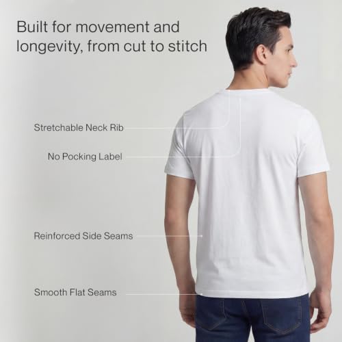Image of 100% Cotton Premium Crew Neck T-Shirt, Classic Tee for Men Short Sleeve | No Poking Labels, Ultra-Soft, Breathable, Everyday Essential, All Day Active Wear