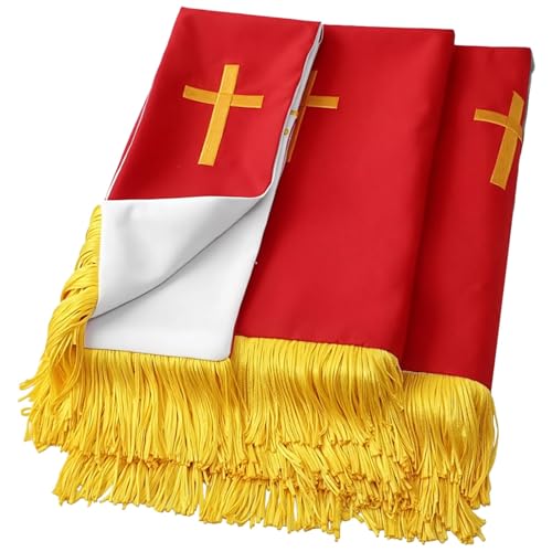 wkao Reversible Church Parament Set, Pulpit Runner, Scarf, Marker