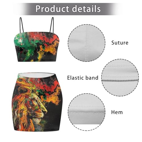 Image of 2025 Sexy Spaghetti Strap Crop Tops and Bodycon Skirt Casual 2 Piece Set S-4XL