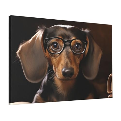 Impression sur toile teckel décoration murale chambre salon HD