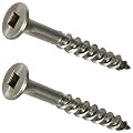 100 Pieces US Stainless 316 A4#8-8 x 2-1/2"/1-3/4" Decking Screw Bugle Head Type 17 Square Drive Marine Grade