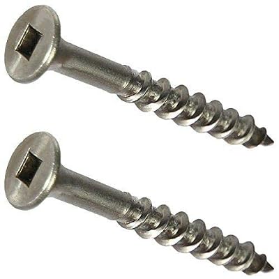 100 Pieces US Stainless 316 A4#10-8 x 2-1/2"/1-3/4" Decking Screw Bugle Head Type 17 Square Drive Marine Grade
