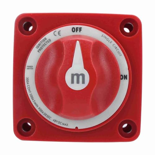 Battery Switch 6006, Single Circuit ON Off Switch for Marine Boat, DC 12V 48V Tinned Copper Studs and IP66 Rating