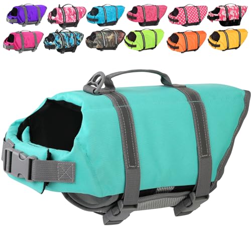 Doglay Dog Life Jacket with Rescue Handle, Dog Life Vest for Swimming Boating, Adjustable Reflective Puppy Swim Vest with Superior Buoyancy for Small Medium Large Dogs by Doglay - Used condition - US$14.29