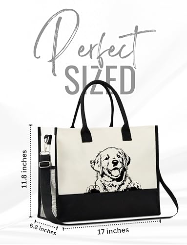 Bolsa tipo Tote de Lona Golden Retriever para Mujeres miniatura 3