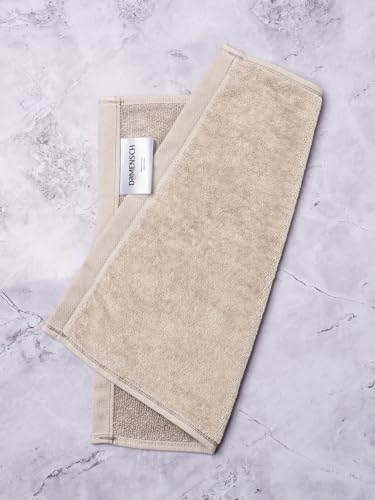 Image of DAMENSCH 100% Cotton Face Towel, Super Soft Gym for Workout, Ultra Absorbent Towel for Women, Quick Dry, Long Lasting Colours Face Towel Set-Midday Maroon, Serene Beige II
