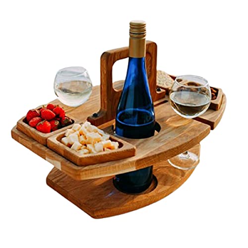 Table de pique-nique en bois noble avec plateau de service amovible pour le voyage
