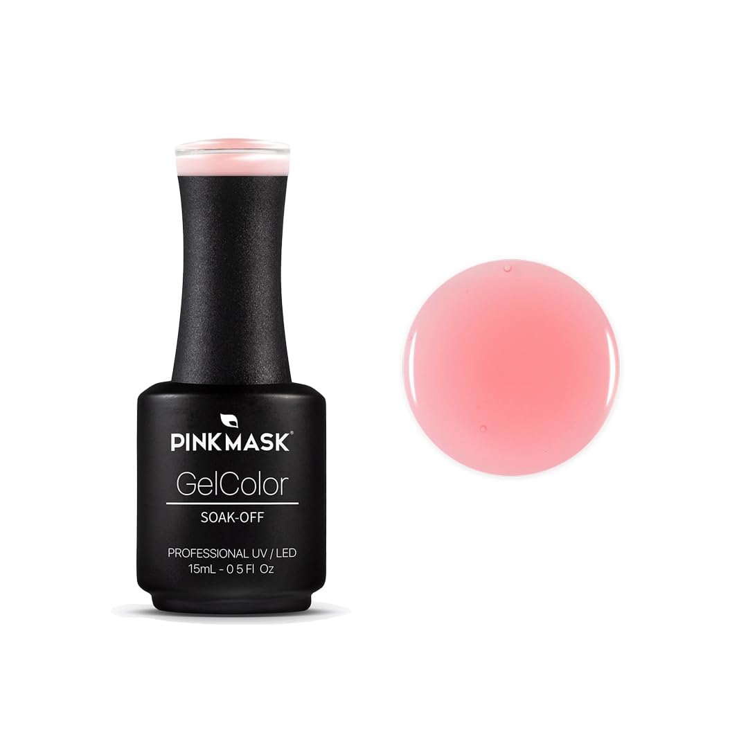 PINK MASK Gel Color Nail Polish Baby Milk 15ml / o.5 oz - UV/LED Gel Polish, Non Wipe, Long Lasting, Soak Off Formula