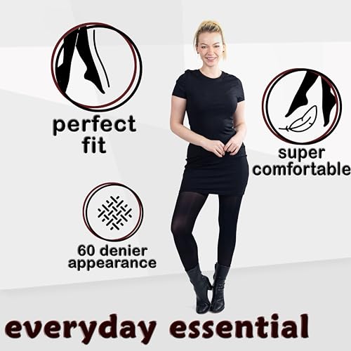 Image of Silky Toes Women's 60D Soft Opaque Tights 1-2 Pairs -Black White And Colored Stockings for Women