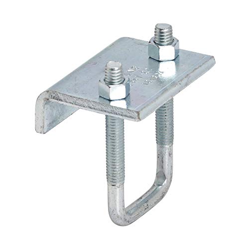 B-Line B441-22-ZN Low Carbon Steel U-Bolt Beam Clamp 3-3/8 Inch Jaw Opening Zinc Plated