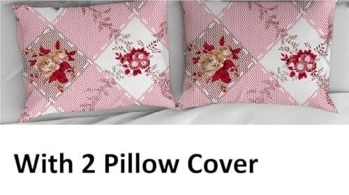 Image of NewUnique Double Bedsheet with Two Pillow Cover King Size Floral Round Print