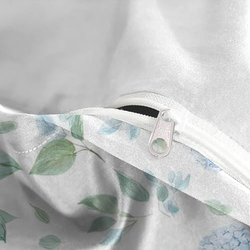 Housse de couette 3 pièces hypoallergénique bleu hydrangea lit King size - 8