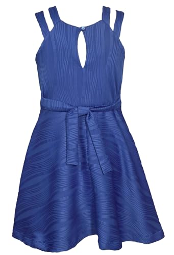 Bonnie Jean Girls Size 7-16 Crinkle-Pleat Knit Rosette Skater Dress3