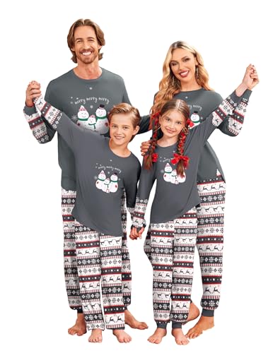 Ekouaer Family Christmas Pajamas Matching Sets Soft Long Sleeve C...