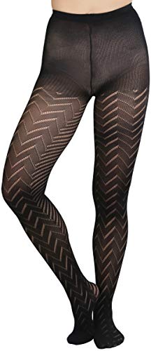 Image of ToBeInStyle Women's Vintage Art Deco Chevron Ornate Design Tights Pantyhose