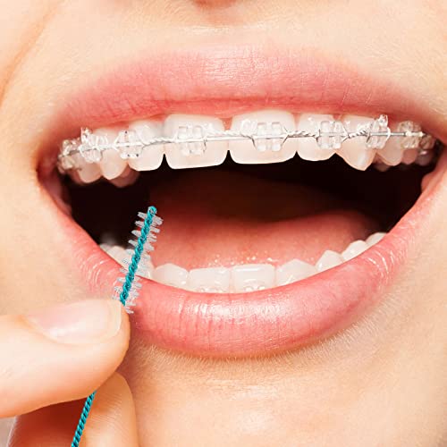 Cowwell Interdental Brush Teeth Soft Dental Picks Tooth Floss Interdental Brush Betweens Interdental Brush Refills White Refills For Tooth Cleaning (Middle, 60 Pieces) #TOP4