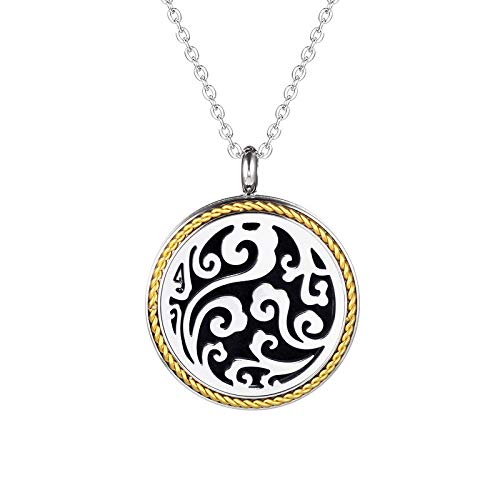 Preisvergleich Produktbild Aromatherapie-Anhänger Einzigartige Edelstahl Diffusor Anhänger Halskette Männer Frauen Ätherische Öle Aromatherapie Diffusor Parfüm Medaillon Diy Schmuck