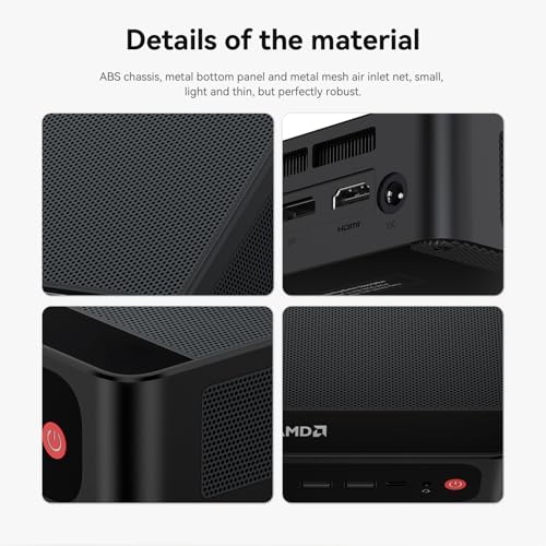 Image of Beelink Mini PC, SER5 MAX AMD Ryzen 7 7735HS(6nm, 8C /16T) up to 4.75GHz, Mini Computer 24GB LPDDR5 RAM 500GB NVME SSD, Mini Gaming Computer 4K@60Hz Triple Display /WiFi6 /BT5.2 /HTPC