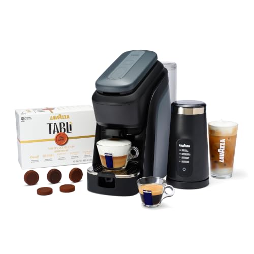 Lavazza Tablì Espresso Machine (Black), Milk Frother, and 60-count Tabs