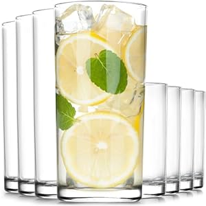 Zulay Kitchen Acrylic Glasses Drinkware – 8 Piece Unbreakable Plastic Tumblers – BPA-Free, Reusable Plastic Drinking Glasses for Home & Outdoors – Stackable, Lead-Free & Dishwasher Safe – (12&16oz)