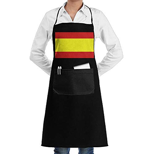 Na Delantales De Chef Unisex Con Bandera Española Con Bolsillos Para Hombres, Mujeres, Hogar, Cocina, Panadería, Servidores, Camarera, Artesanos