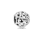 MiniJewelry Mom Sister Family Love Heart Charm Bead for Bracelets fits Pandora Charms Women Mothers Day Birthday Gift, Silver