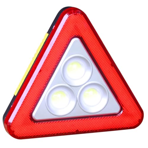 AKOOSY Triángulo de Advertencia LED para Coche con Luz de Emergencia Portátil Diseño Triangular Estable y Reflector para Seguridad Carretera Esencial para Paradas y Averías Batería No