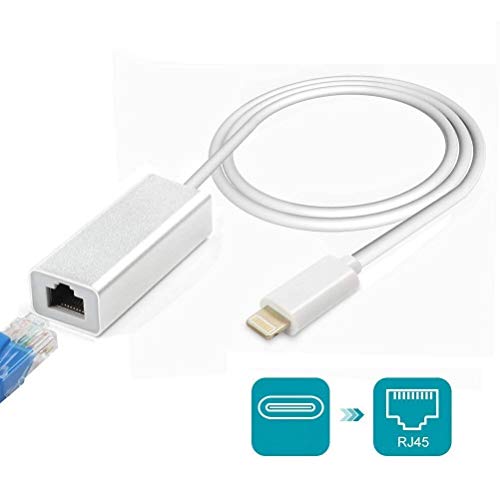 Amatage Lighting to RJ45 Ethernet LAN Network Adapter for Phone/Pad, Phone Ethernet Adapter