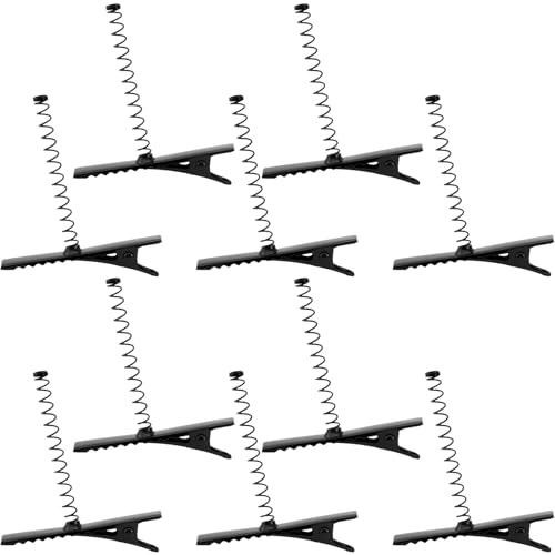 PAGOW 10 Pzas Clips para Cabello Metal Negro miniatura 1