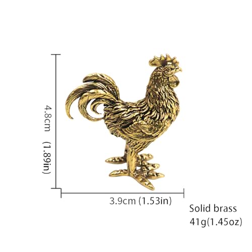 Estatua de gallo de latón para decoración de escritorio miniatura 2