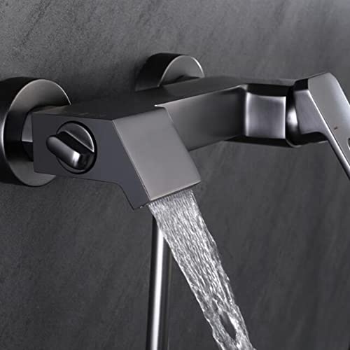Robinet baignoire douchette laiton noir mélangeur mural de douche