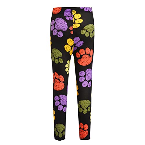 Kids Printing Colorful Cartoon Stretchy Slim Fit Pants Stretch Leggings Ankle Length Pants Tights for Girls