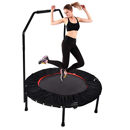 YUSING 40" Mini Trampoline Rebounder, Portable & Foldable Exercise Trampoline with Handrail