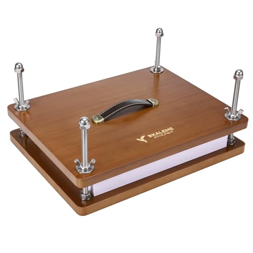 Book press - large walnut & bamboo wood binding tool