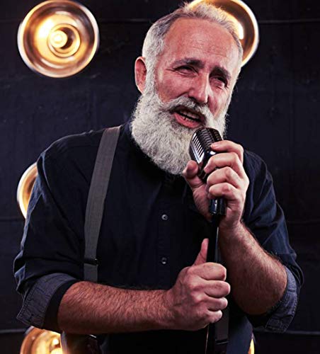 Moulen Men's Y-Back 1.4 Inches Wide Button End Elastic Adjustable Suspenders, Black #TOP4