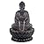 Alpine Corporation WIN1170 Outdoor Floor Calming Buddha Statue Waterfall Fountain with Realistic Stone Look, 53", Gray