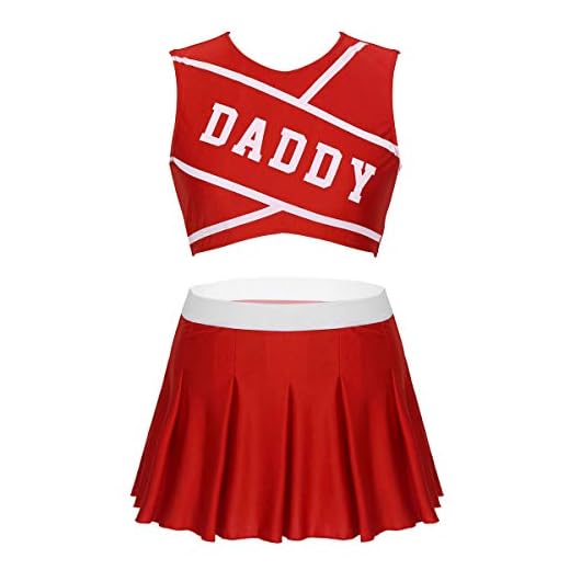 ranrann Uniforme de Animadora para Mujer Adulto Cosplay Disfraz de Porrista Cheerleading Tenis Fútbol Crop Top + Falda Plisada Costume para Fiesta Chica Rojo Small