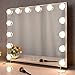 BEAUTME Light Up Vanity Mirror with 14pcs LED Bulbs, Tabletop or Wall Mounted, Smart Touch Control, Adjustable Brightness, Optic Mirror 600mm x 500mm