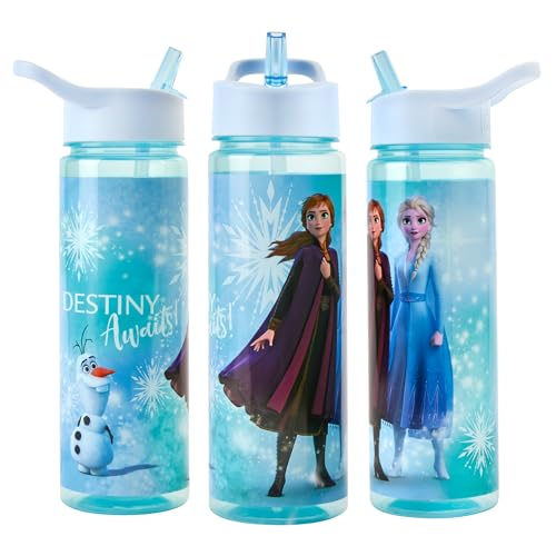 Disney Bouteille d'eau pailletée La Reine des Neiges 600 ml – Produit officiel réutilisable...
