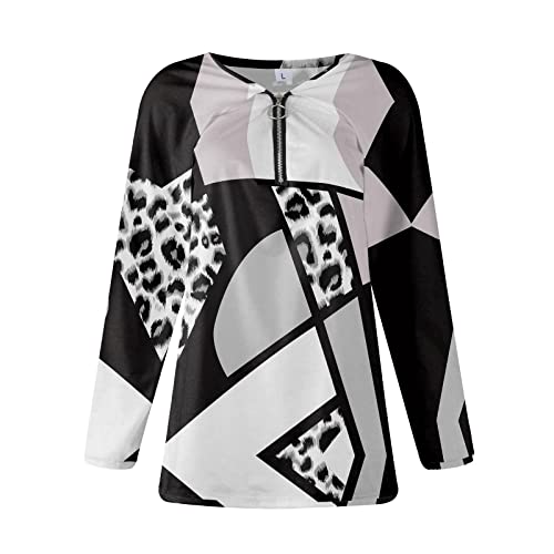 Fall Tops For Women Floral Print Shirts Zipper V Neck Long Sleeve T-Shirts Cold Shoulder V-Neck Zip Up Casual Formal Pullover Tees Cold Shoulder Long Sleeve Sport Shirt For Women #TOP3