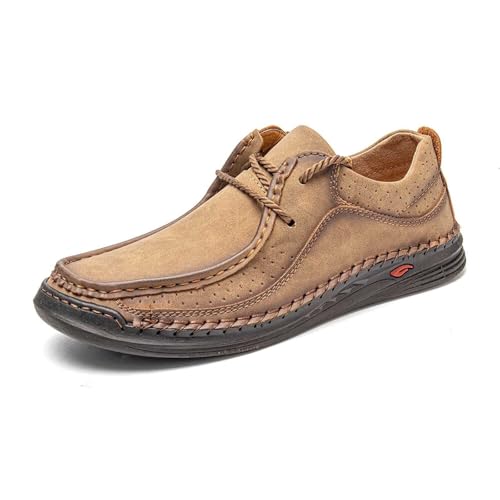 Zapatos casuales de hombre en cuero transpirable sin cordones con suela plana y moderna
