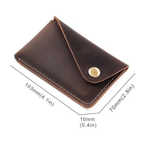 Retro Leather Card Wallet Men Business Bank Card Holder Thin Credit Card Case Convenient Small Cards Pack Cash Pocket (Coffee)2