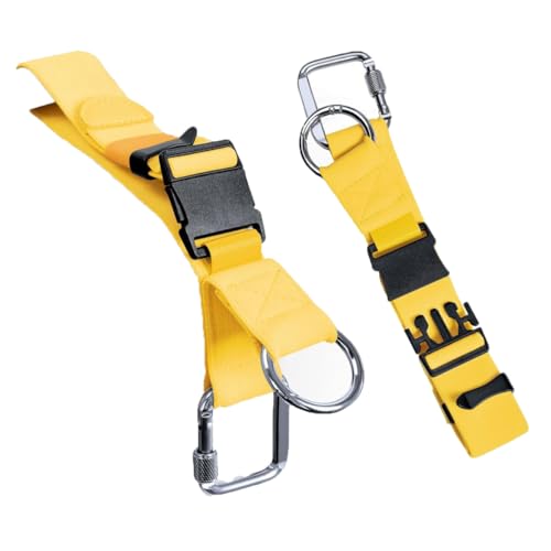 Image of Luggage Straps Jacket Gripper with Square Carabiners & Ring Hooks Adjustable Baggage Suitcase Straps Belts Bag Travel Accessorie,Yellow