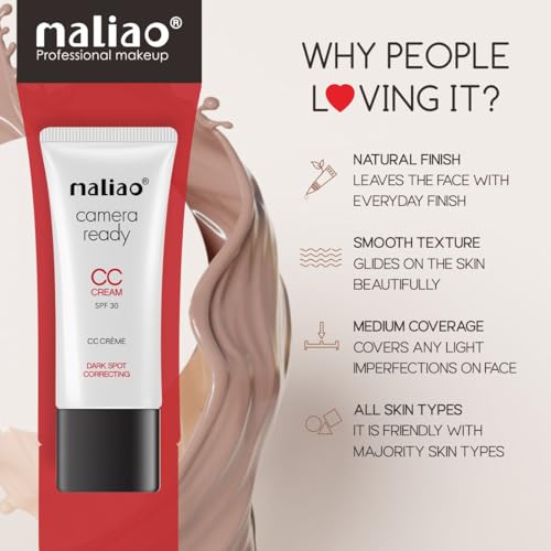 Maliao Professional Camera Ready CC Cream SPF 30 - Flawless Complexion Enhancement (NATURAL NUDE) - Image 6