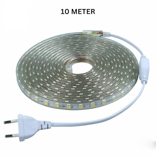 Image of 10 Meter LED Strip Light with Connector | Flexible Decorative Rope Light for Home, Bedroom, TV Backlight, Ceiling, Party & Festival Decoration (White, 10 Meter)