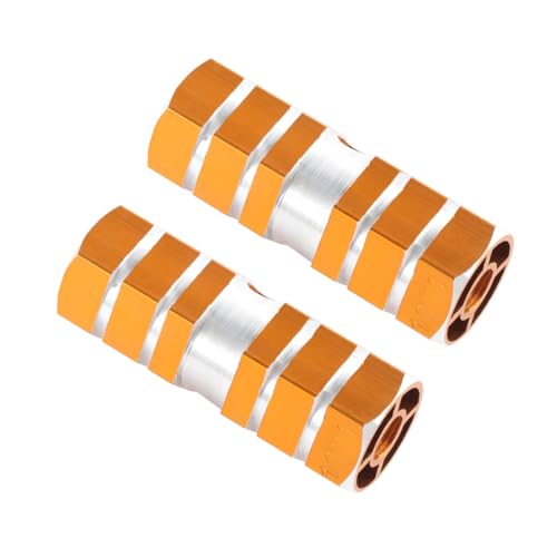 Happyyami 1Pair Aluminum Alloy Bike Pegs Rear Foot Pedal Pegs for Mountain and Road Bikes Cylinder Footpeg Accessory for Repairing and Cycling Golden Finish