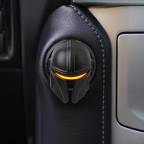 EPOCHHIKE Mando The Mandalorian Star Wars Push to Start Button Cover, Car Ignition Button Cover, Car Start and Stop Button Decoration Ring, Anti Scratch Car Button Decoration Ring (Black)