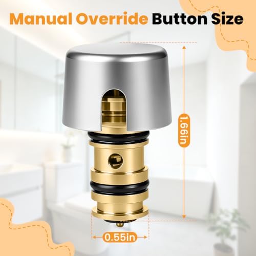 M950354-0020A Chrome Manual Override Button for Selectronic Faucet Valves - 1
