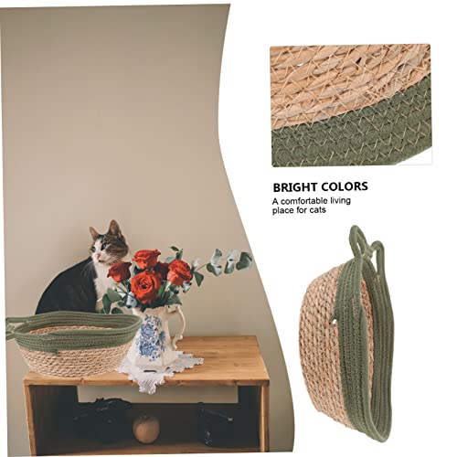 Cama De Gato 1Pc Casa Cama Descanso Verão Pet Trança Gato Acessório Para Dormir Resfriamento Romance