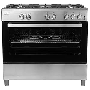 electriQ 90cm Gas Single Oven Range Cooker – Stainless Steel
